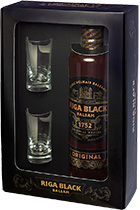 Riga Black Balsam gift box with 2 shots 0,5L